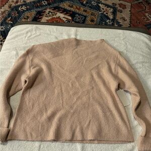 Treasure & Bond Ribbed One Shoulder Sweater - light pink